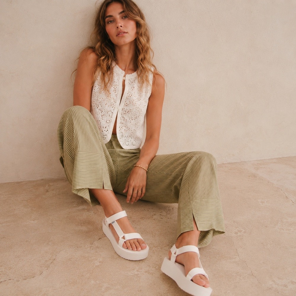 Teva White Platform Sandals Sport Sz 11 Flatform Universal